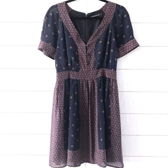 French Connection Dresses & Skirts - French Connection Blue Woodstock Georgette Dress